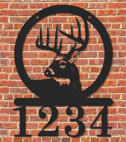 Custom Deer Address Sign Metal Buck Outdoor Customizable Address Sign