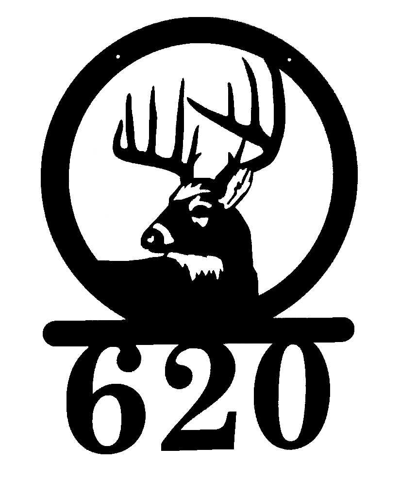 Custom Deer Address Sign Metal Buck Outdoor Customizable Address Sign